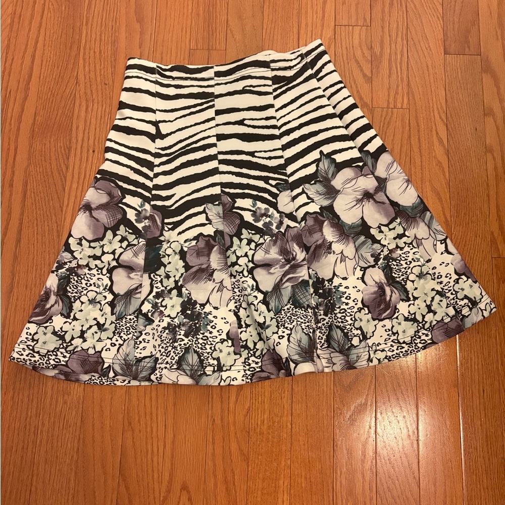 Floral and Striped Women's Skirt
